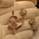 Stylish Heart Butterfly Fancy Gold Plated Necklace Sets for Girls/Women