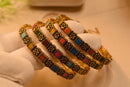 Beautiful Unique Design Real Stones 4pc Bangles Set for Girls/Women