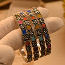 Beautiful Unique Design Real Stones 4pc Bangles Set for Girls/Women